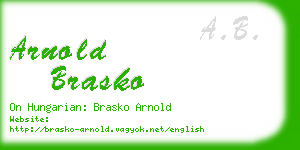 arnold brasko business card